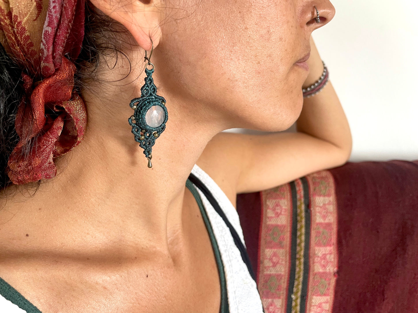 Pendientes de cuarzo transparente