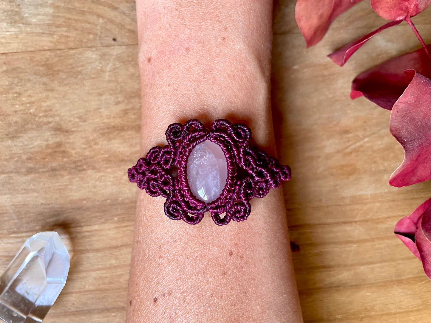 Pulsera con cuarzo rosa