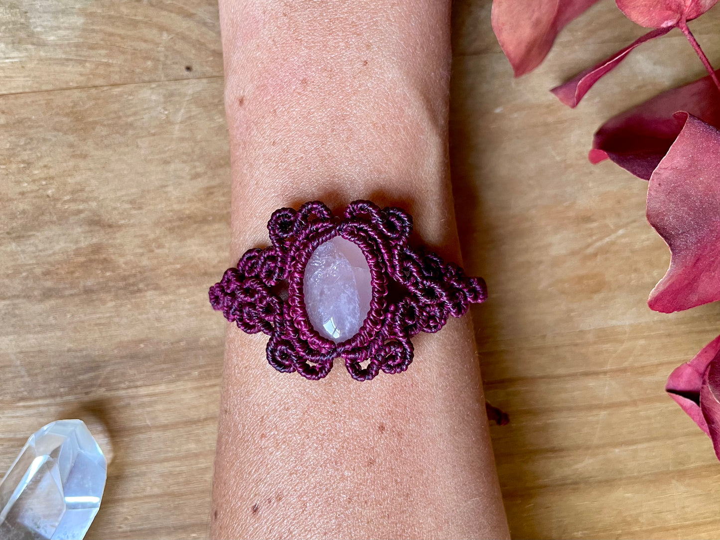 Pulsera con cuarzo rosa