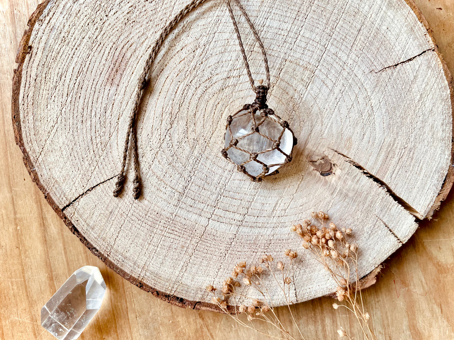 Péndulos de cuarzo transparente