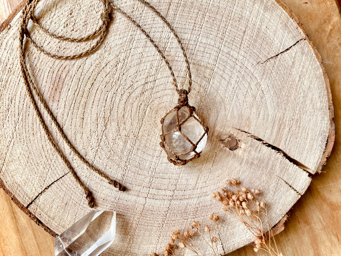 Péndulos de cuarzo transparente