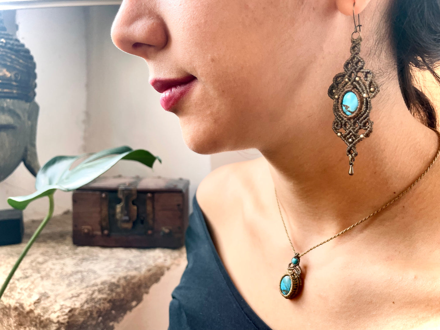 Pendientes con turquesa