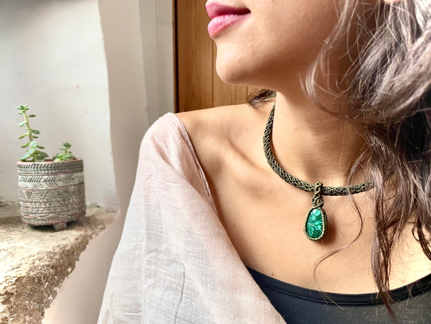 Collar-gargantilla con Malaquita