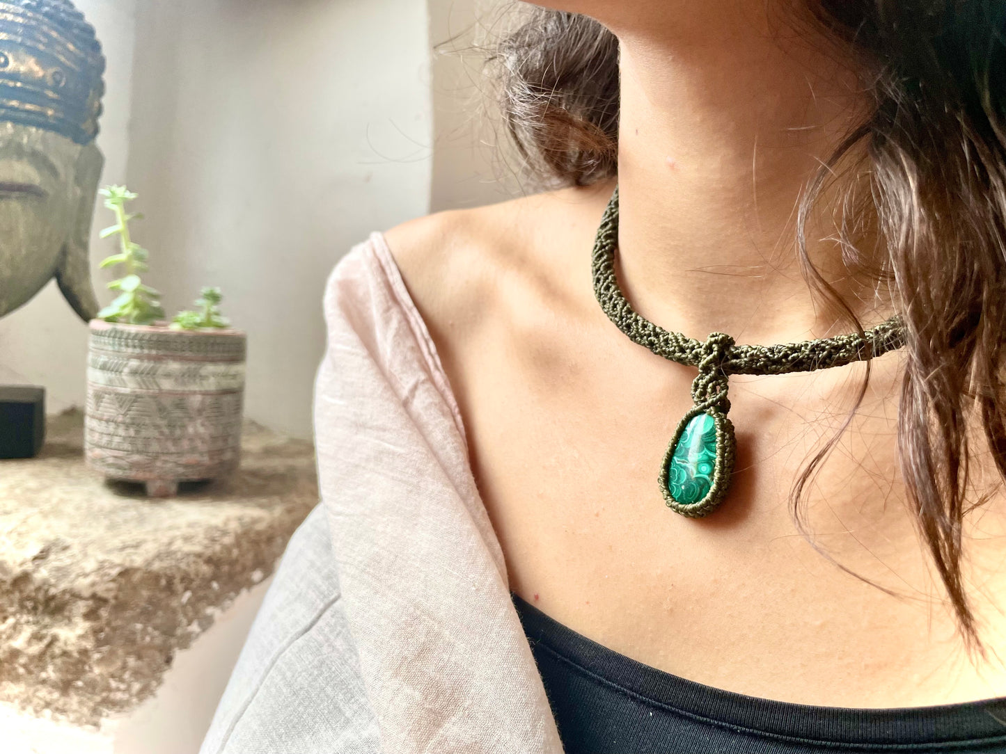 Collar-gargantilla con Malaquita