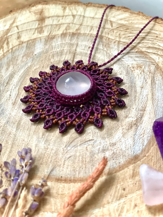 Mandala con cuarzo rosa