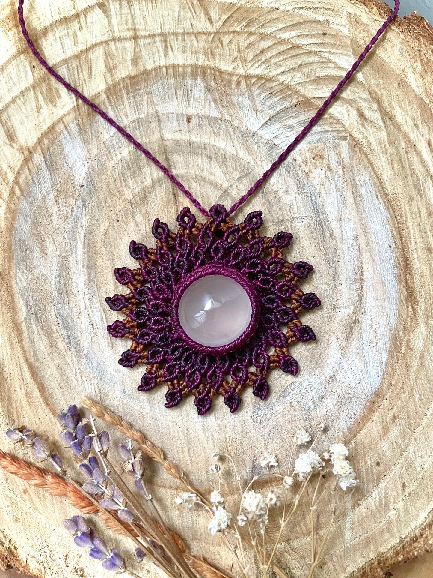 Mandala con cuarzo rosa