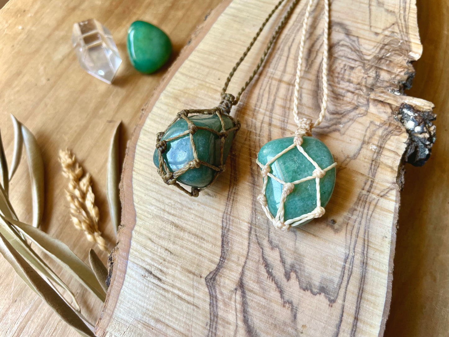 Péndulos de cuarzo verde