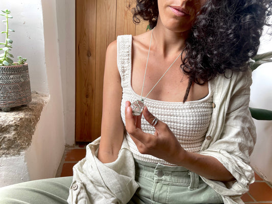 Péndulos de cuarzo transparente