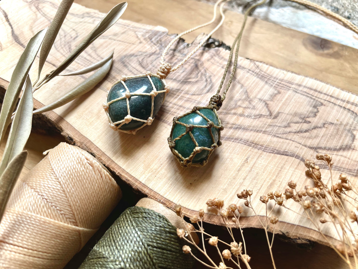 Péndulos de Ágata Musgo