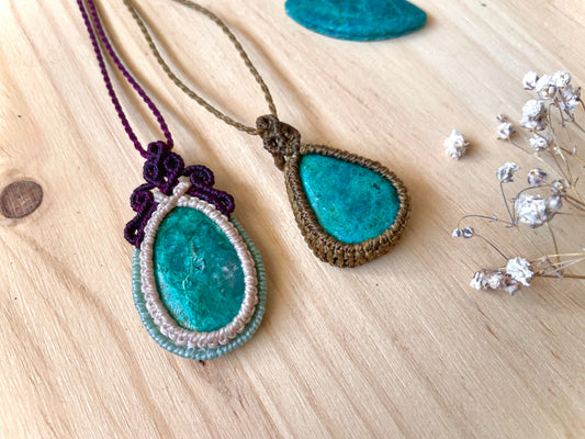 Pareja de colgantes de crisocola