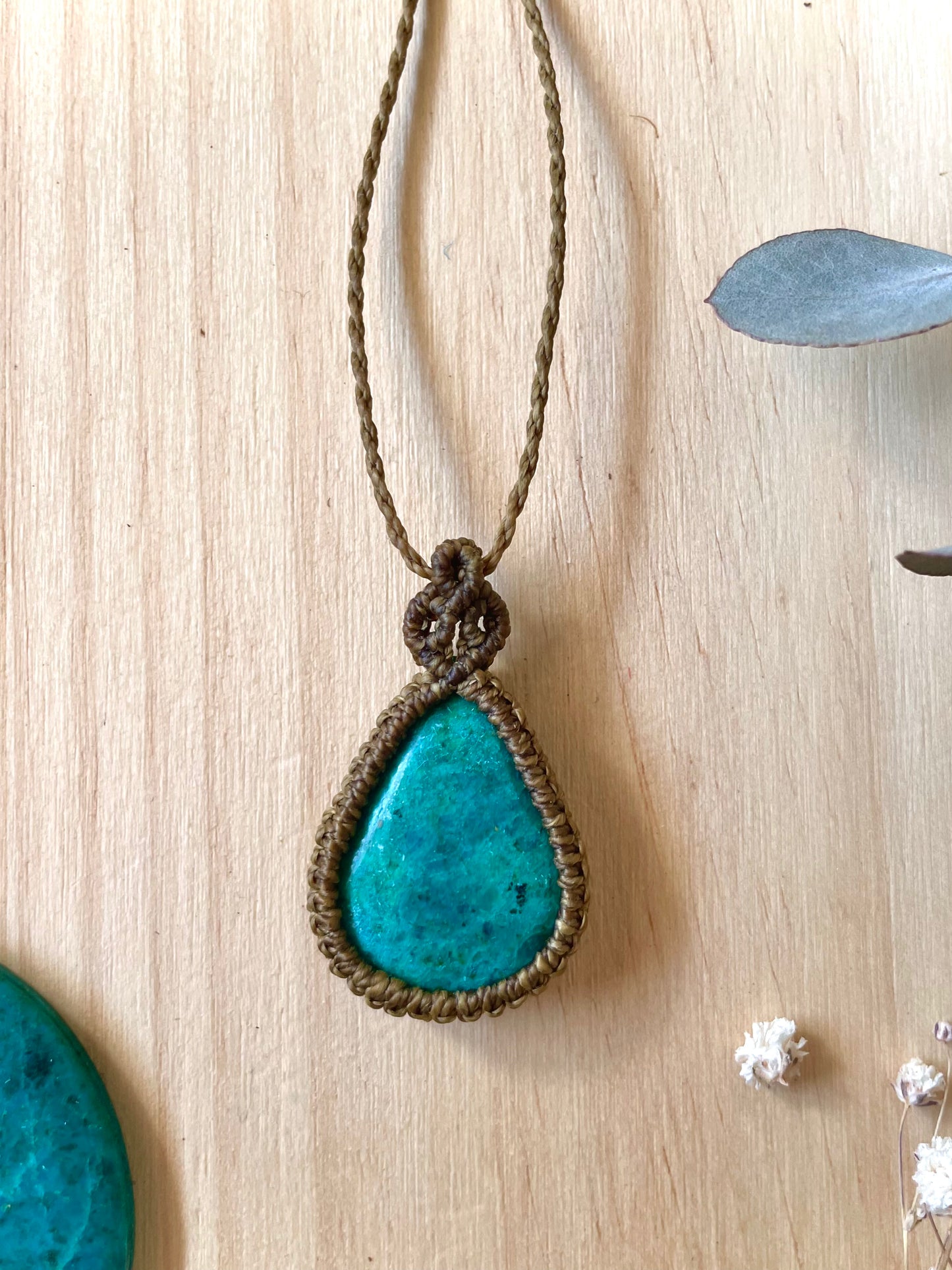 Pareja de colgantes de crisocola