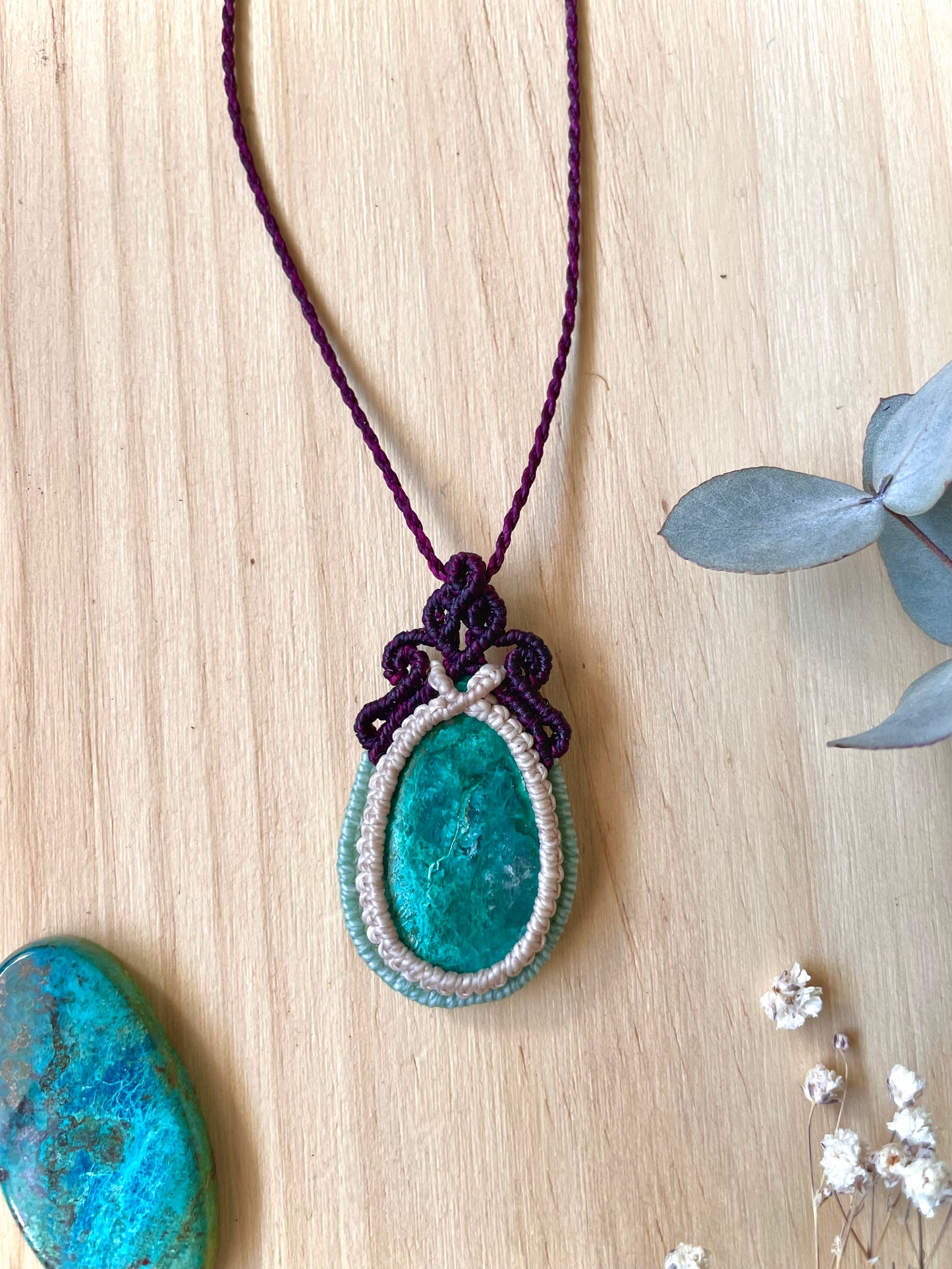 Pareja de colgantes de crisocola