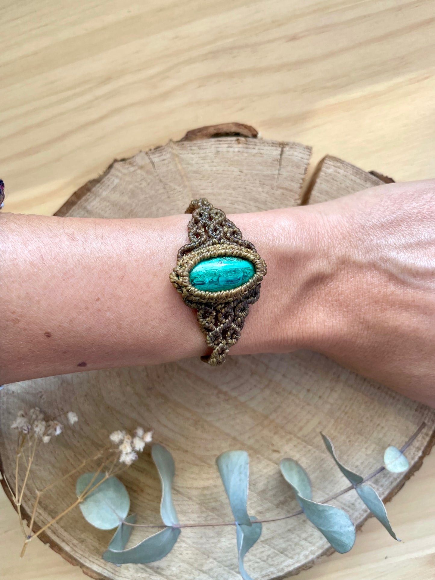 Pulsera con malaquita