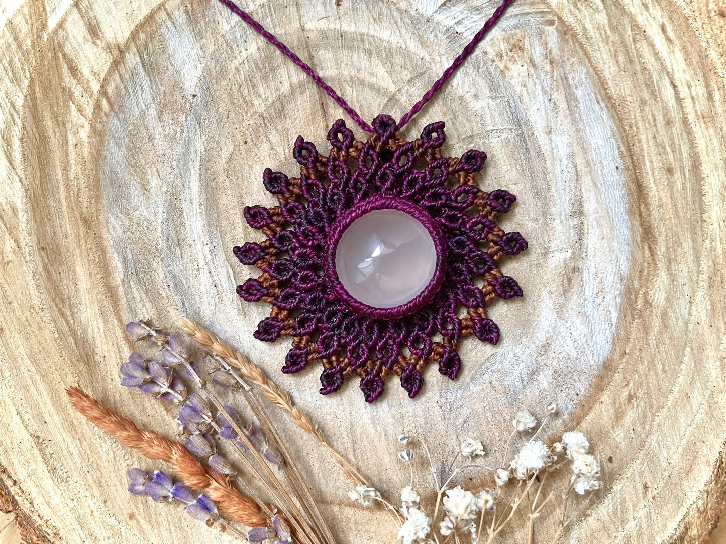 Mandala con cuarzo rosa