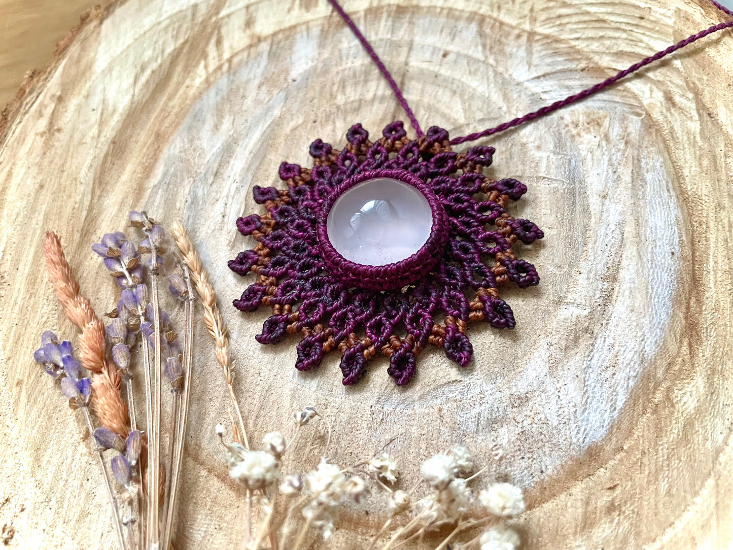 Mandala con cuarzo rosa