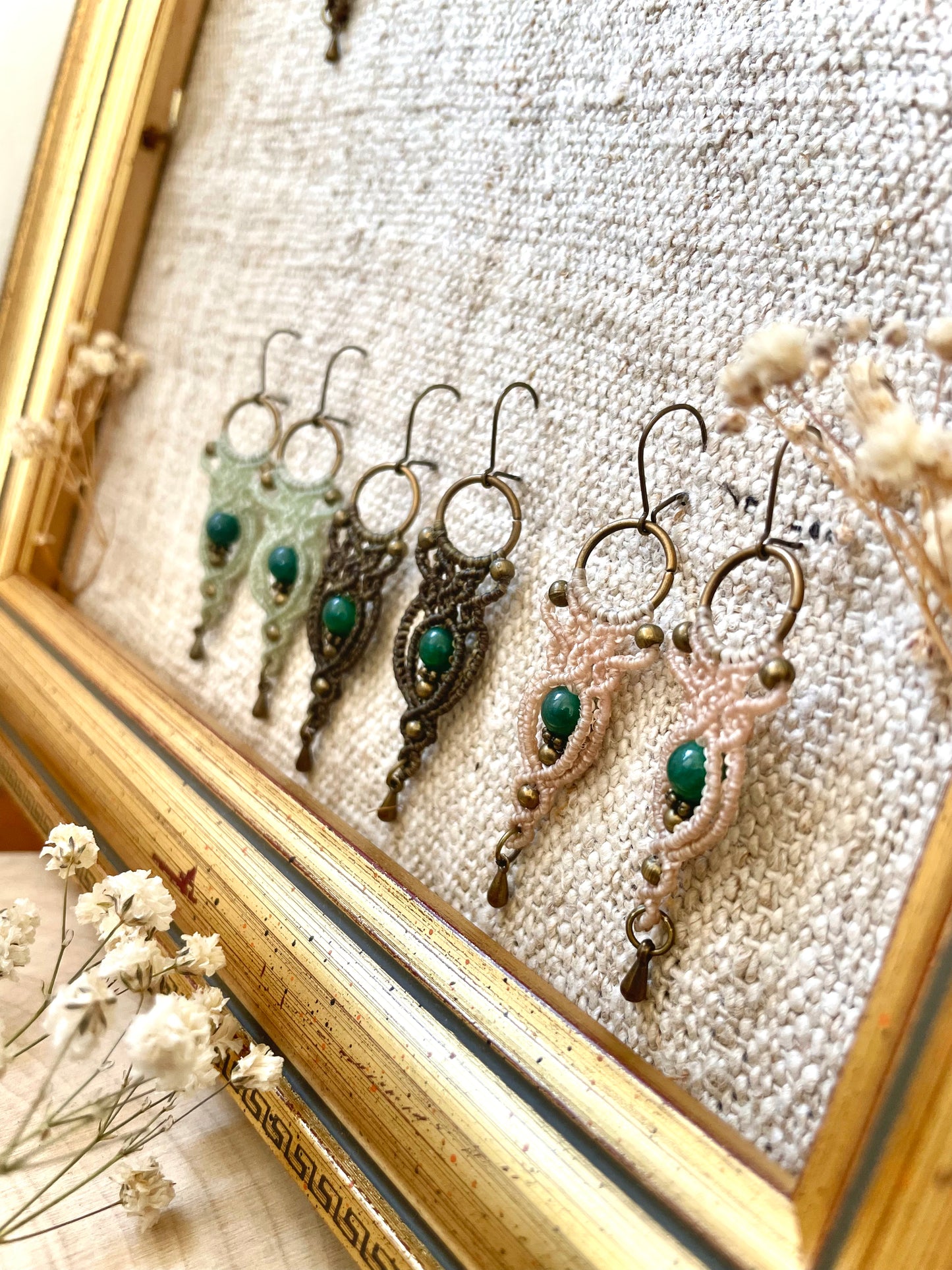Pendientes de cuarzo verde