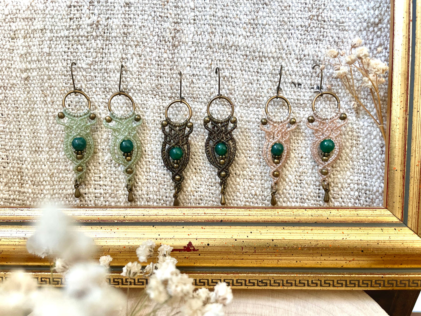 Pendientes de cuarzo verde