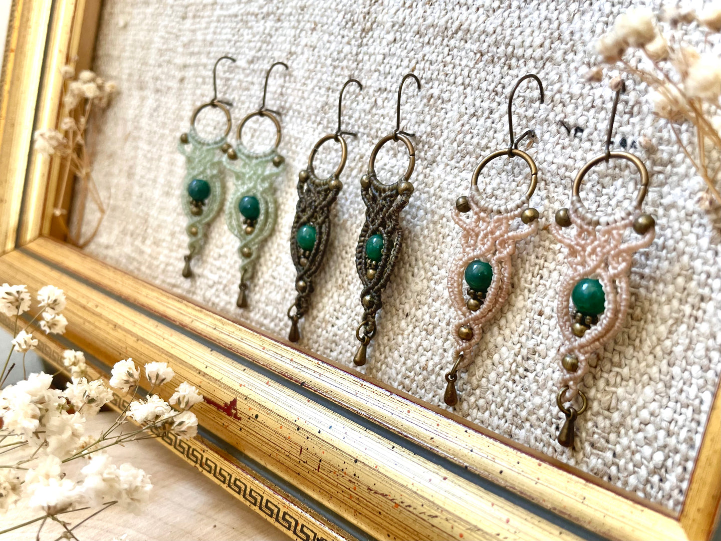 Pendientes de cuarzo verde