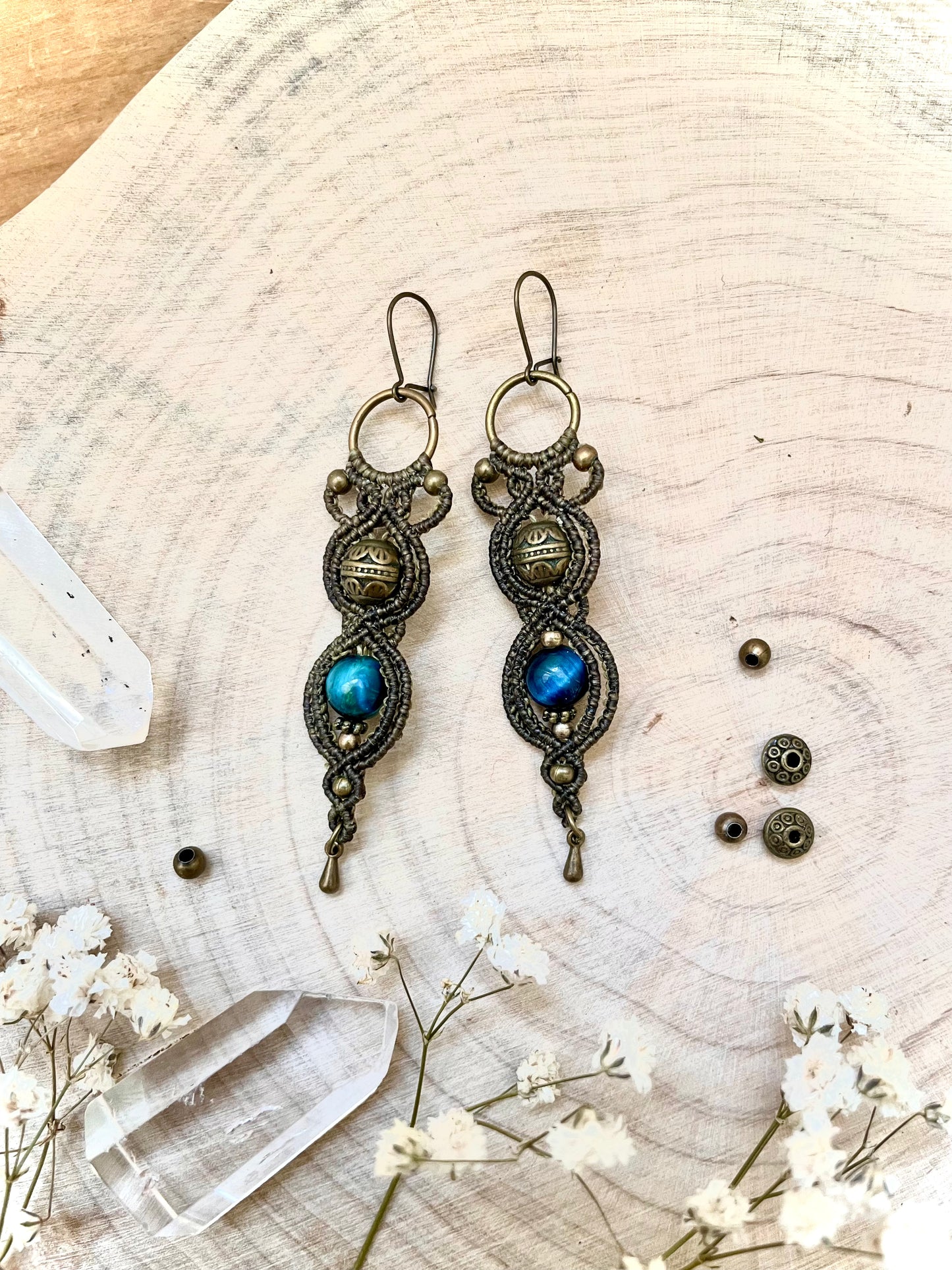 Pendientes con Ojo de Tigre Azul