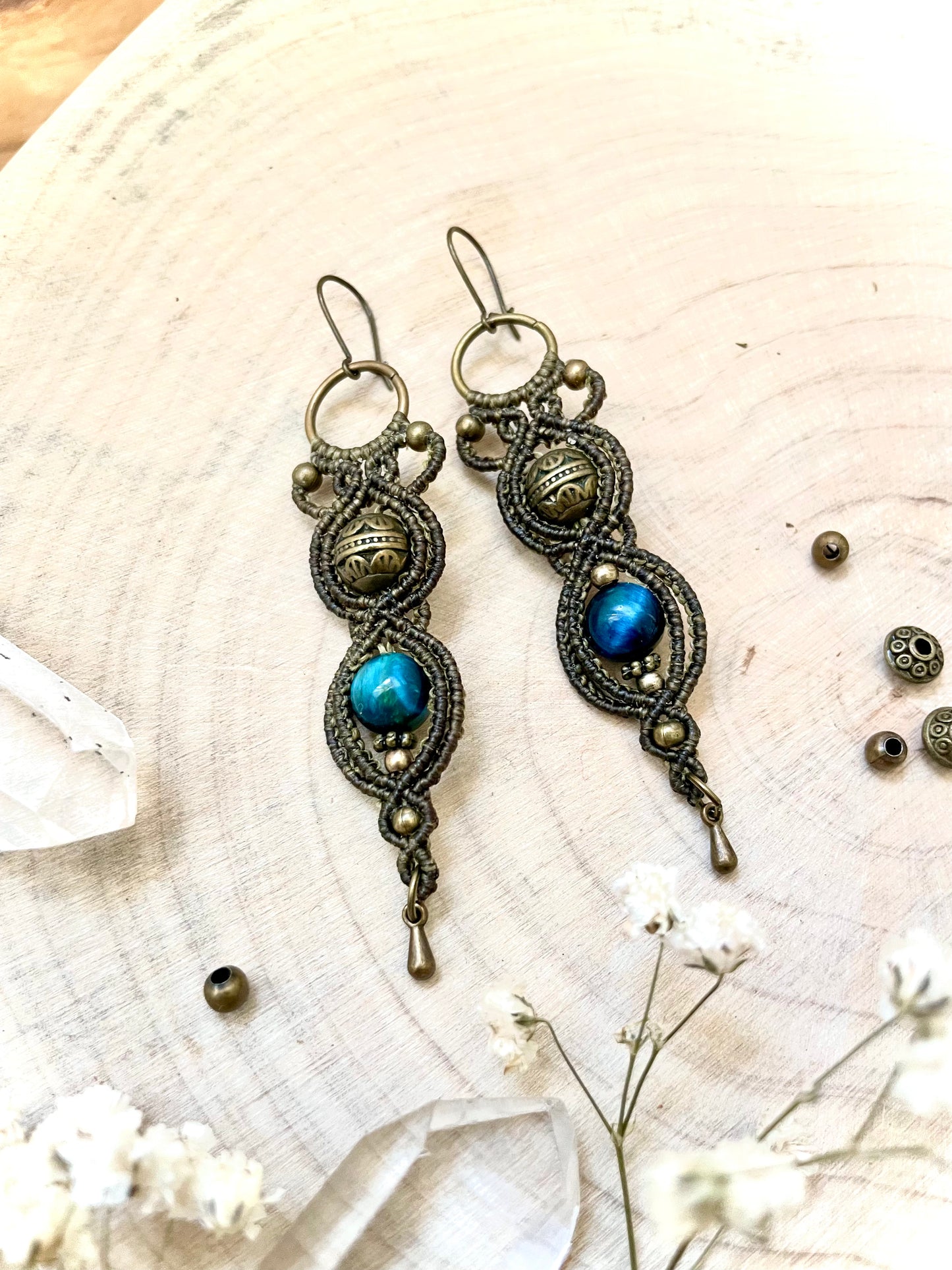 Pendientes con Ojo de Tigre Azul