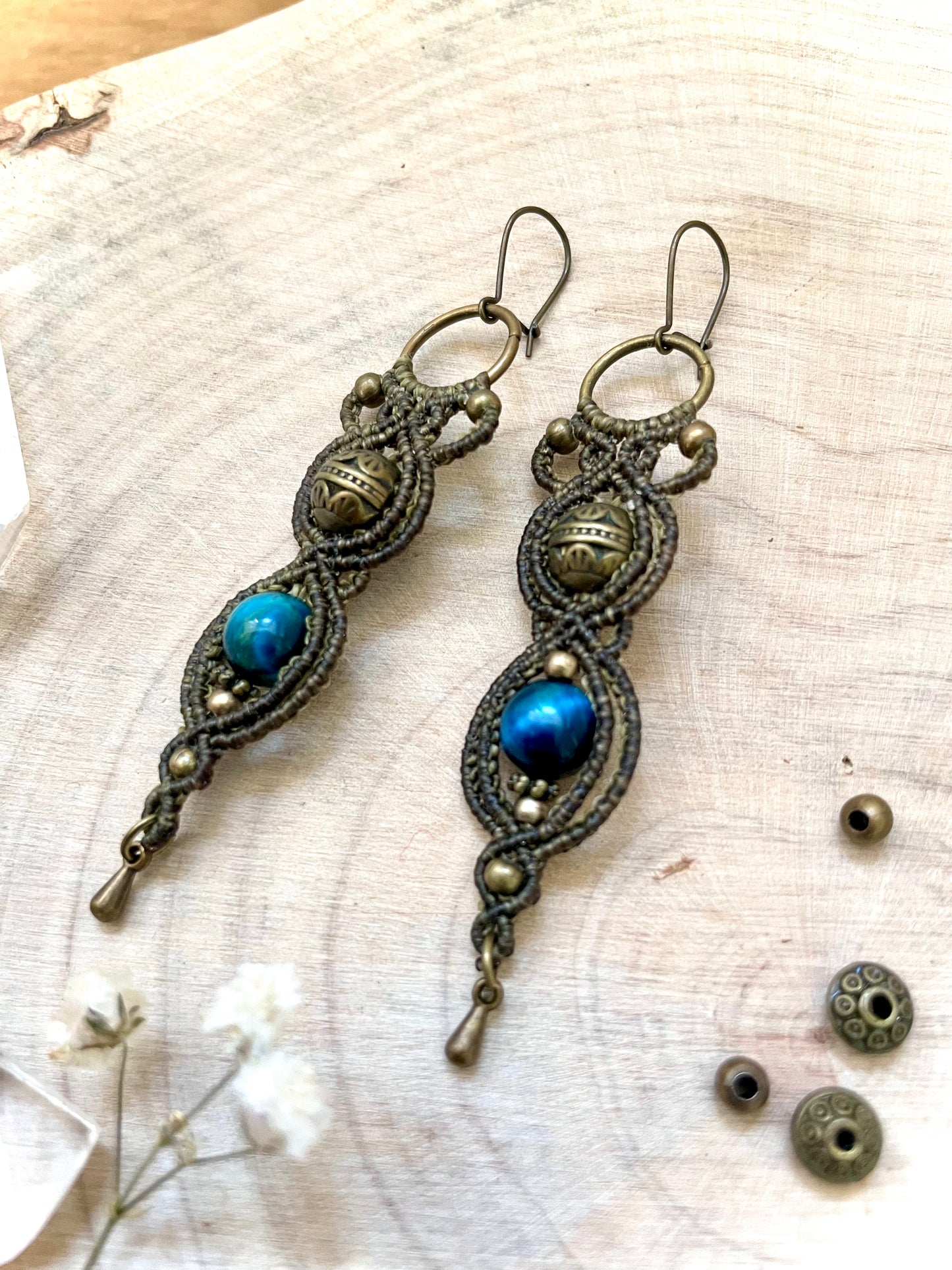 Pendientes con Ojo de Tigre Azul